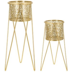 Mauro Ferretti bloemenstandaard Glod set van 2 21x20x46...