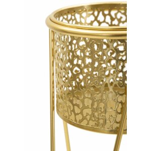 Mauro Ferretti bloemenstandaard Glod set van 2 21x20x46 en 18x18x32 cm goud
