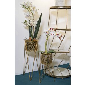 Mauro Ferretti bloemenstandaard Glod set van 2 21x20x46 en 18x18x32 cm goud