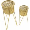 Mauro Ferretti bloemenstandaard Glod set van 2 21x20x46 en 18x18x32 cm goud