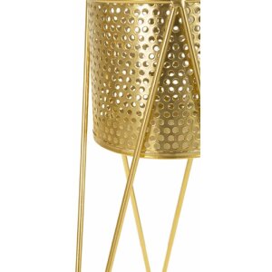 Mauro Ferretti bloemenstandaard Glat set van 2 21x20x46 en 18x18x32 cm goud