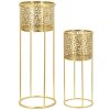 Mauro Ferretti bloemenstandaard Nat set van 2 Ø 17x46 en Ø 14x34 cm goud