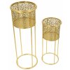 Mauro Ferretti bloemenstandaard Nat set van 2 Ø 17x46 en Ø 14x34 cm goud