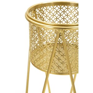 Mauro Ferretti bloemenstandaard Nat set van 2 21x20x46 en 18x18x32 cm goud
