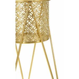 Mauro Ferretti bloemenstandaard Nat set van 2 21x20x46 en 18x18x32 cm goud