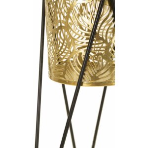 Mauro Ferretti Drak bloemenstandaard set van 2 21x20x46 en 18x18x32 cm zwartgoud