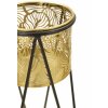 Mauro Ferretti Drak bloemenstandaard set van 2 21x20x46 en 18x18x32 cm zwartgoud