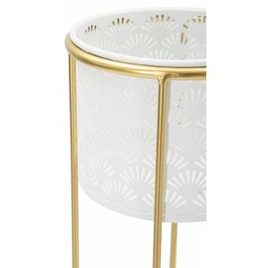 Mauro Ferretti bloemenstandaard Whity set van 2 Ø 17x46 en 14x34 cm witgoud