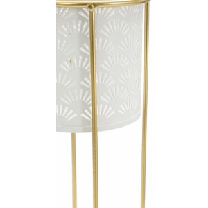 Mauro Ferretti bloemenstandaard Whity set van 2 Ø 17x46 en 14x34 cm witgoud