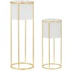Mauro Ferretti bloemenstandaard Whity set van 2 Ø 17x46 en 14x34 cm witgoud