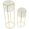 Mauro Ferretti bloemenstandaard Whity set van 2 Ø 17x46 en 14x34 cm witgoud