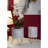 Mauro Ferretti Gaspy bloemenstandaard set van 2 Ø 16x20 en 13x20 cm witgoud