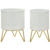 Mauro Ferretti Carly bloemenstandaard set van 2 Ø 16x20 en 13x20 cm witgoud