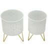 Mauro Ferretti Carly bloemenstandaard set van 2 Ø 16x20 en 13x20 cm witgoud