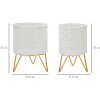 Mauro Ferretti Carly bloemenstandaard set van 2 Ø 16x20 en 13x20 cm witgoud