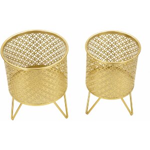 Mauro Ferretti Ceci bloemenstandaard set van 2 Ø 16x20 en 13x20 cm goud