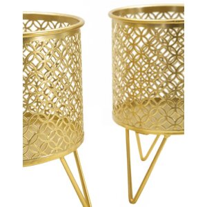 Mauro Ferretti Ceci bloemenstandaard set van 2 Ø 16x20 en 13x20 cm goud