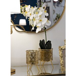 Mauro Ferretti bloemenstandaard Naty set van 2 Ø 16x20 en 13x20 cm goud