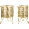 Mauro Ferretti bloemenstandaard Naty set van 2 Ø 16x20 en 13x20 cm goud