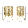Mauro Ferretti bloemenstandaard Naty set van 2 Ø 16x20 en 13x20 cm goud