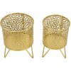 Mauro Ferretti Piny bloemenstandaard set van 2 Ø 16x20 en 13x20 cm goud