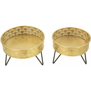 Mauro Ferretti Zanny bloemenstandaard set van 2 Ø 20,5x13 en 18x13 cm zwartgoud
