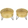 Mauro Ferretti Zanny bloemenstandaard set van 2 Ø 20,5x13 en 18x13 cm zwartgoud
