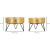 Mauro Ferretti Zanny bloemenstandaard set van 2 Ø 20,5x13 en 18x13 cm zwartgoud