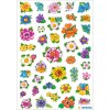 Decoratieve etiketten decor Kleine bloemhoofdjes 3 sh.