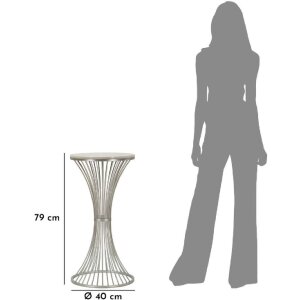 Mauro Ferretti Funnel bijzettafel Ø 40x79 cm zilver