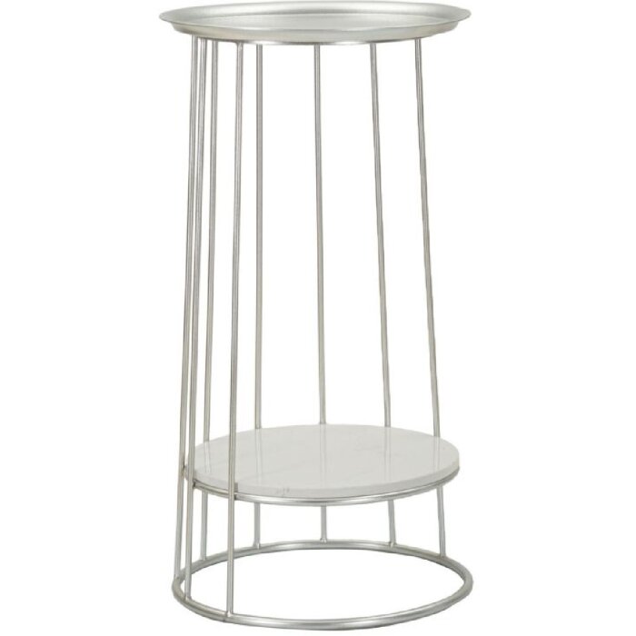Mauro Ferretti Towery bijzettafel Ø 40x76 cm zilver