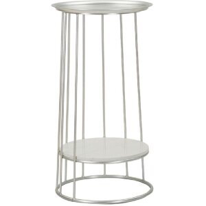 Mauro Ferretti Towery bijzettafel Ø 40x76 cm zilver
