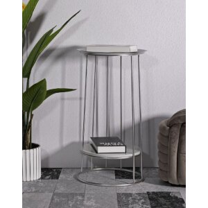 Mauro Ferretti Towery bijzettafel Ø 40x76 cm zilver