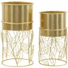 Mauro Ferretti plantenstandaard Livi set van 2 stuks Ø 23x43-20x36 cm goud