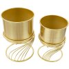 Mauro Ferretti plantenstandaard Spirally Set 2-delig Ø 23x35-20x30 cm goud