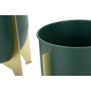 Mauro Ferretti bloemenstandaard Grent Shet Set 2-delig Ø 24,5x26-19x21 cm groen goud