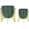 Mauro Ferretti bloemenstandaard Grent Shet Set 2-delig Ø 24,5x26-19x21 cm groen goud