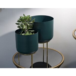 Mauro Ferretti bloemenstandaard Grent Set 2-delig Ø 20x29-16x24 cm groen goud