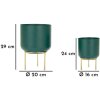 Mauro Ferretti bloemenstandaard Grent Set 2-delig Ø 20x29-16x24 cm groen goud