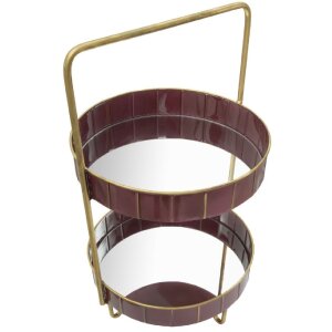 Mauro Ferretti Double Glam decoratief schap Ø 36,5x34,5x56,5 cm bordeaux goud
