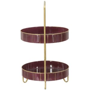 Mauro Ferretti Double Glam decoratief schap Ø 36,5x34,5x56,5 cm bordeaux goud