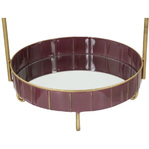 Mauro Ferretti Double Glam decoratief schap Ø 36,5x34,5x56,5 cm bordeaux goud