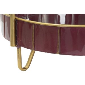 Mauro Ferretti Double Glam decoratief schap Ø 36,5x34,5x56,5 cm bordeaux goud