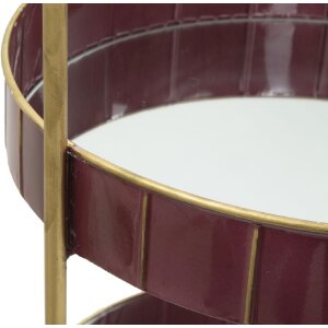 Mauro Ferretti Double Glam decoratief schap Ø 36,5x34,5x56,5 cm bordeaux goud