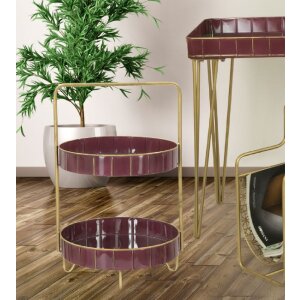 Mauro Ferretti Double Glam decoratief schap Ø 36,5x34,5x56,5 cm bordeaux goud