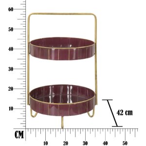 Mauro Ferretti Double Glam decoratief schap Ø 36,5x34,5x56,5 cm bordeaux goud