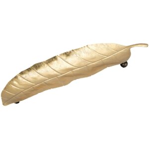Mauro Ferretti decoratieve kom blad lang 38x3x11 cm goud