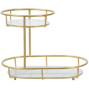 Mauro Ferretti decoratieve kom 2 niveaus 36x22,5x27 cm goud
