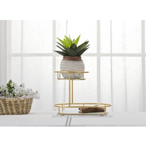 Mauro Ferretti decoratieve kom 2 niveaus 36x22,5x27 cm goud