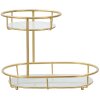 Mauro Ferretti decoratieve kom 2 niveaus 36x22,5x27 cm goud